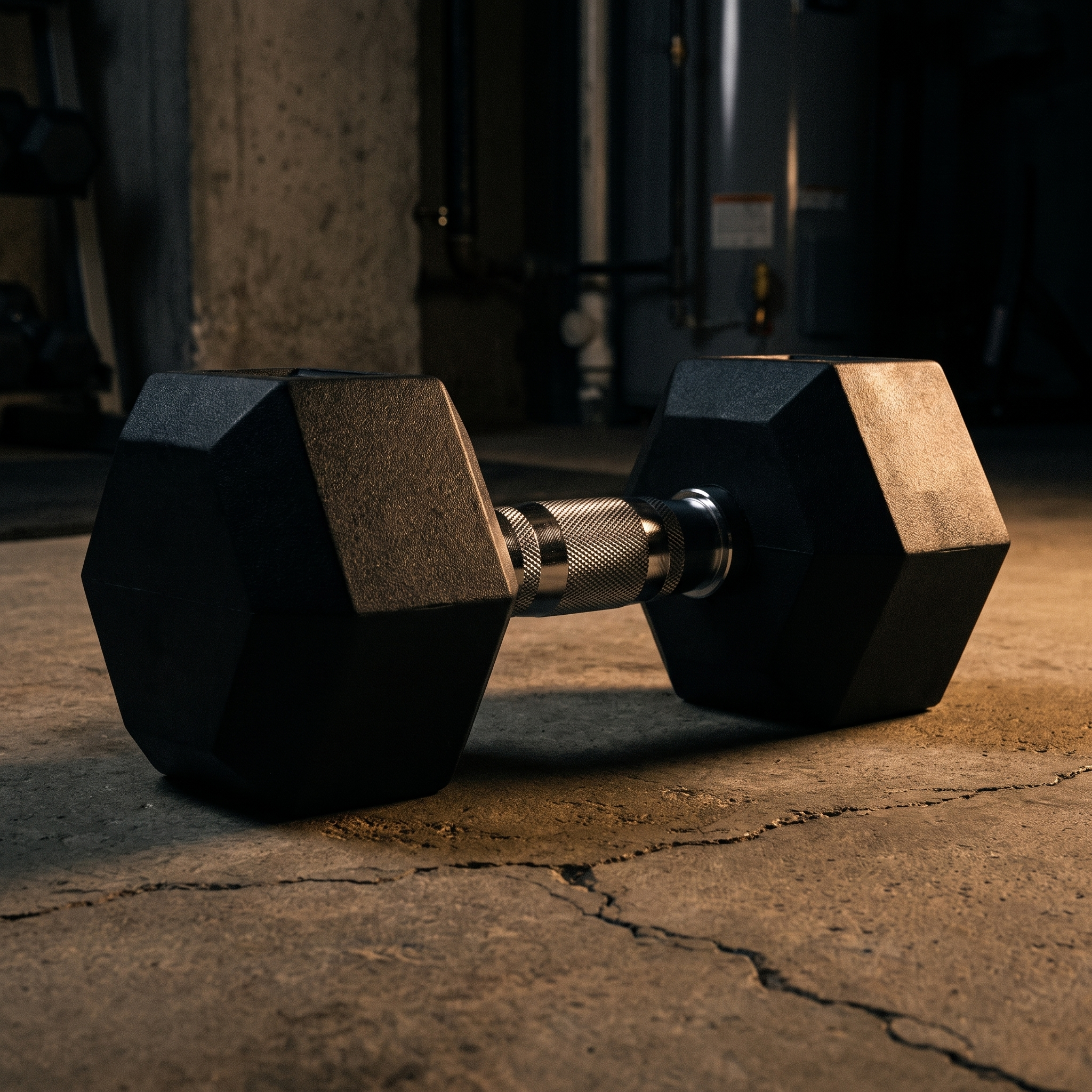 Hexon hex dumbbells on concrete
