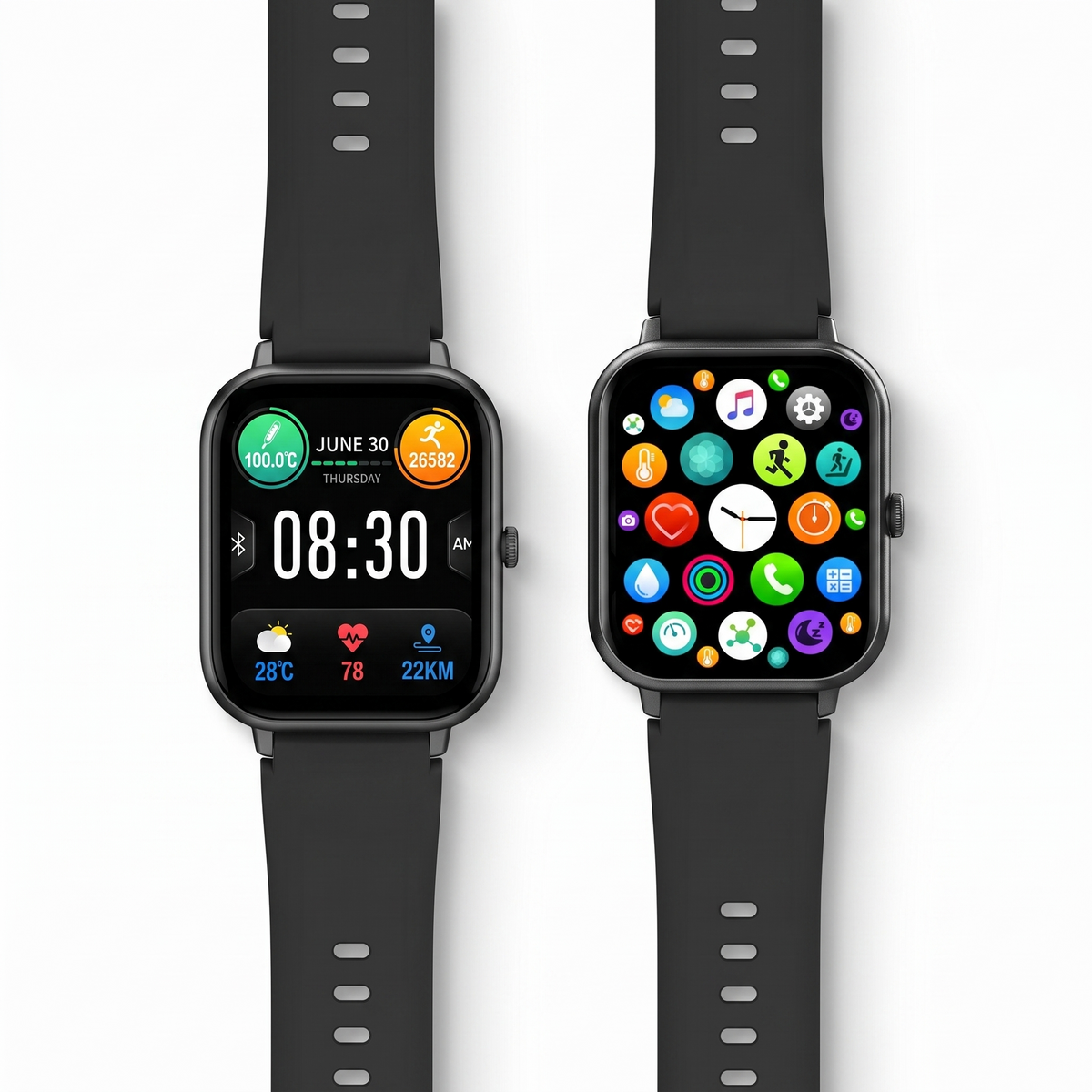 Vitalis Smart Watch - top-down alternate angle
