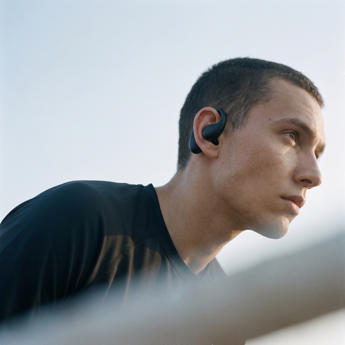 Beacon Bone Conduction Ear Clip Headset - hazy sky portrait