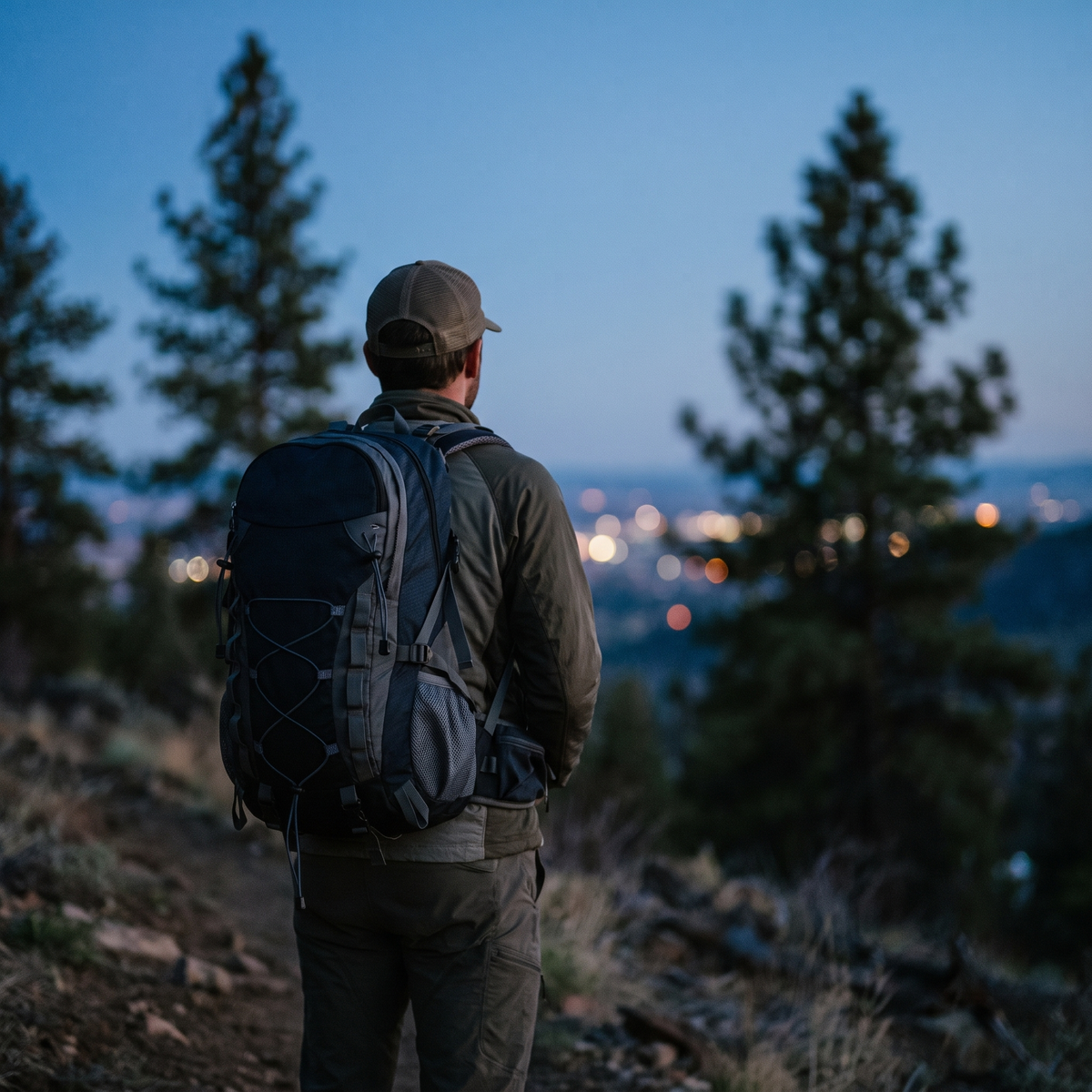 Traverse Hiking Backpack 40L - dusk trail, worn in use