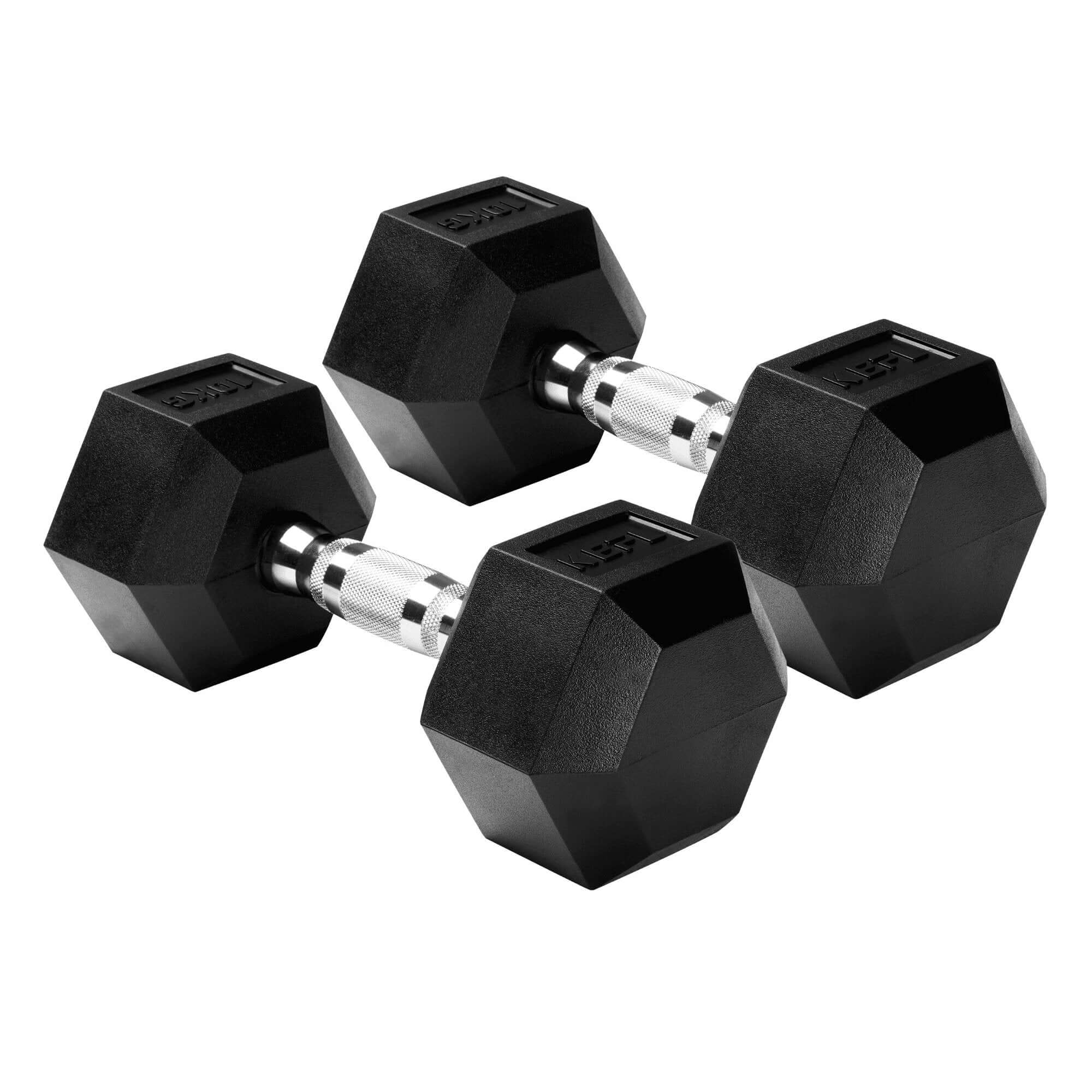 KEFL Rubber Hexagonal Dumbbell Set